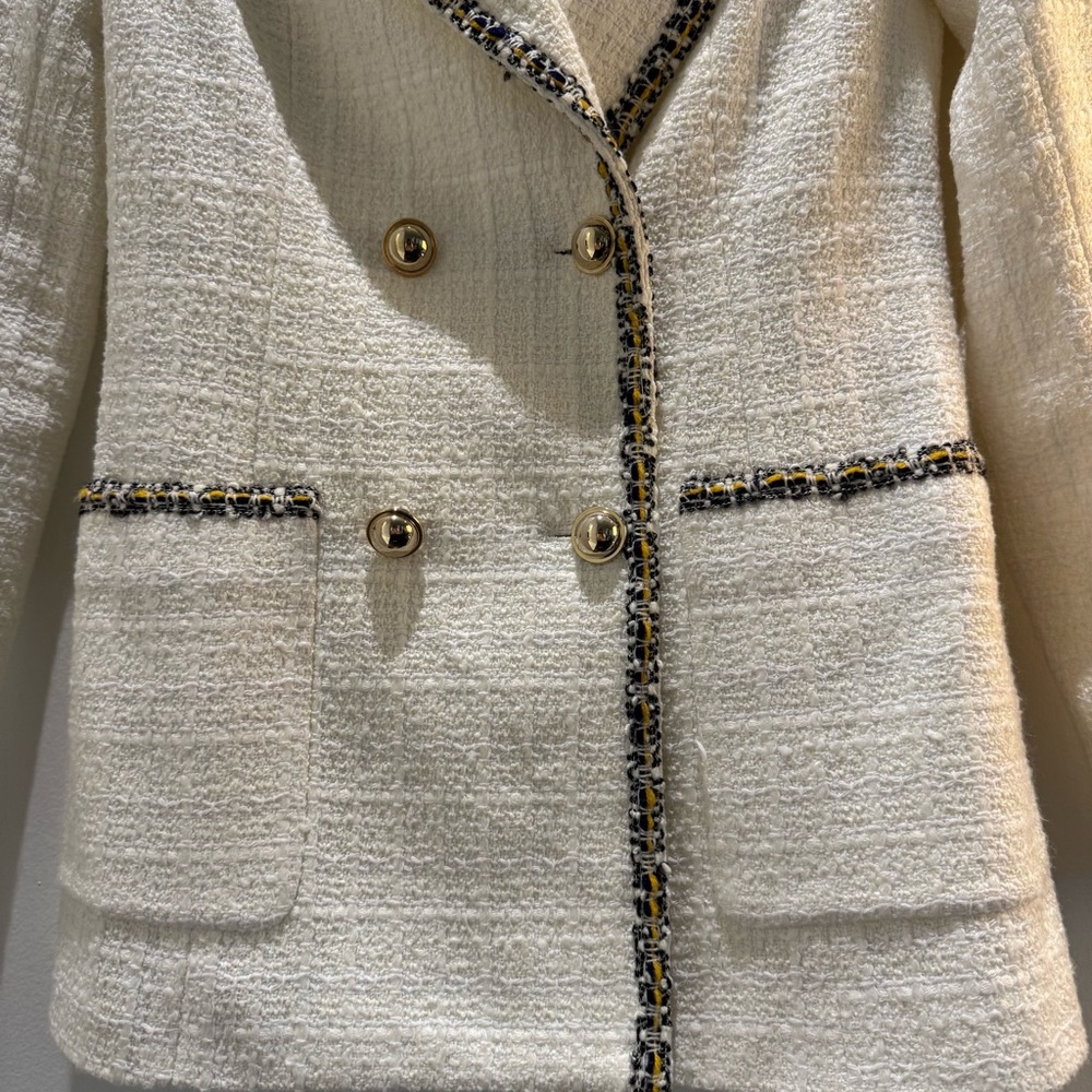 ZARA — TWEED BLAZER WITH SHOULDER PADS - Picture 5 of 6